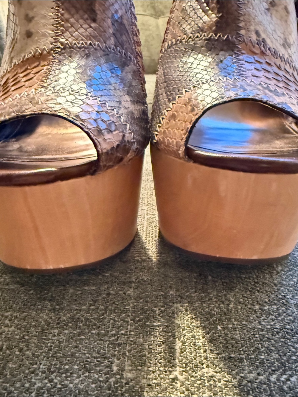 Rare Coach Petrina Patchwork Snakeskin Platform Slingback Heels 8.5B - NWOT - Picture 5 of 12